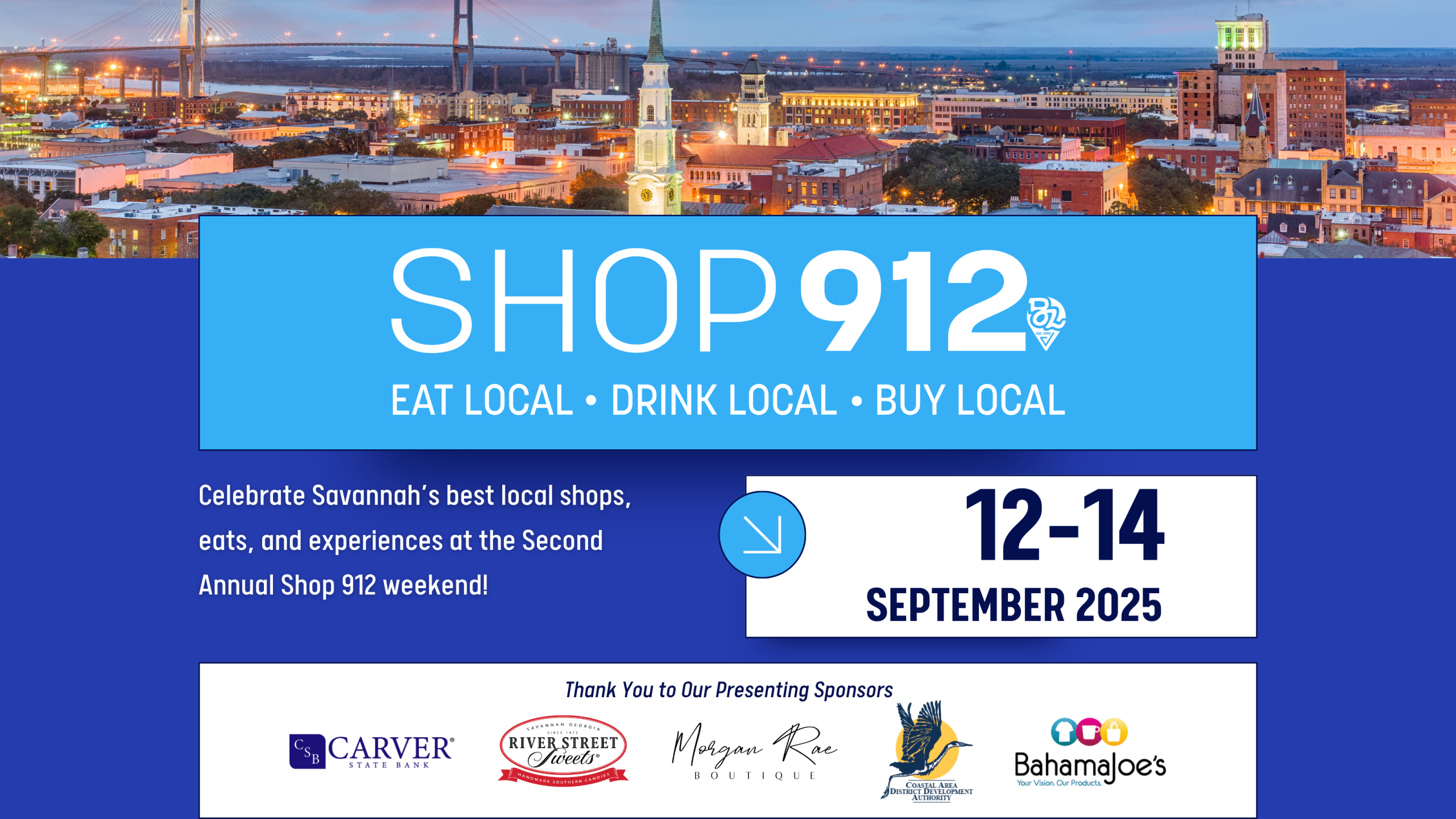 Shop 912: Eat Local, Drink Local, Buy Local. Celebrate Savannah's best local shops, eats, and experiences at the Second Annual Shop 912 weekend!