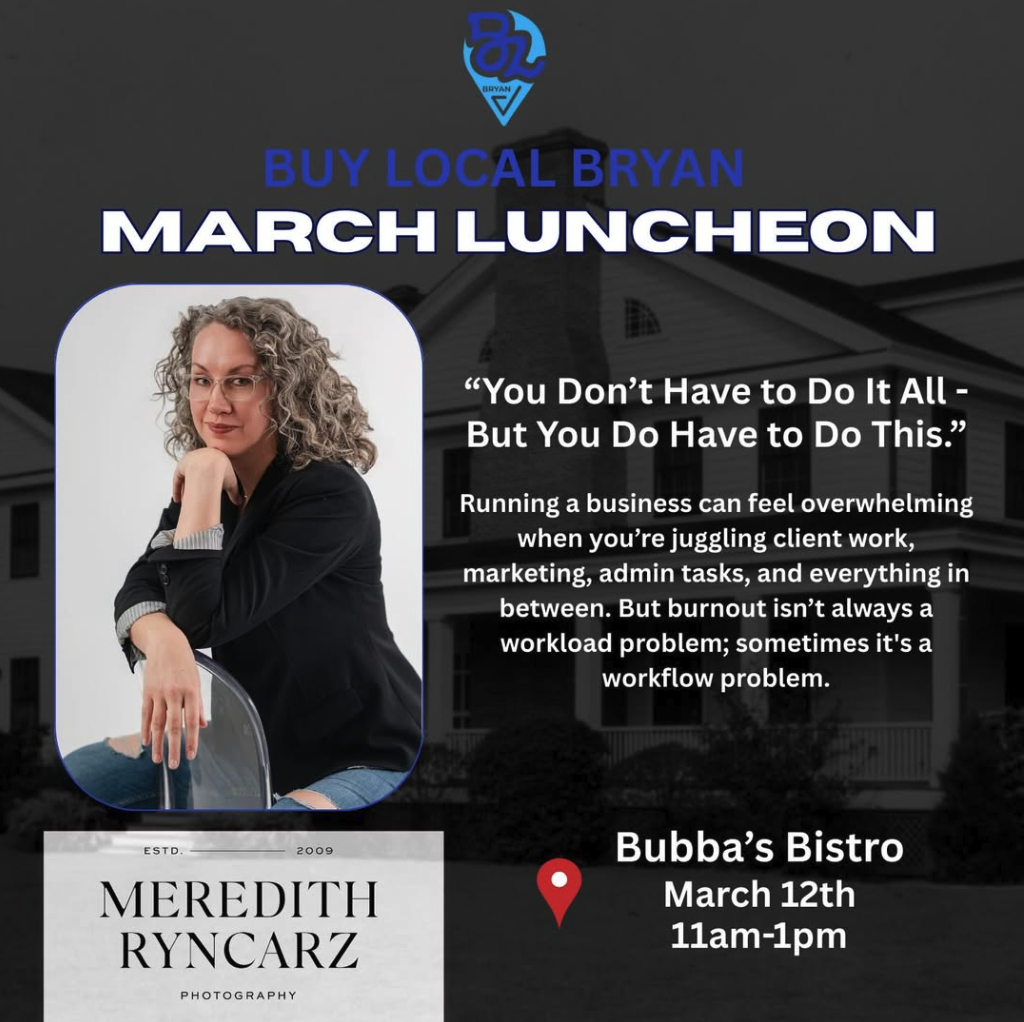 Buy Local Bryan March Lunch: Speaker is Meredith Ryncarz
